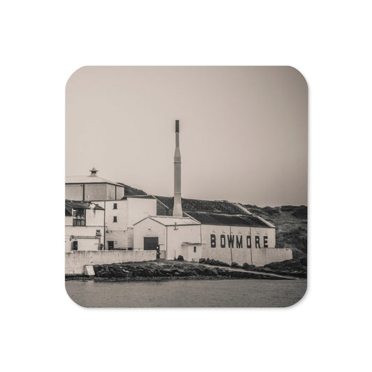 Bowmore Distillery Black White Coaster