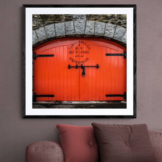 Glenfarclas Distillery Duty Free Warehouse 6 Framed & Mounted Print 28"x28" / Black Frame