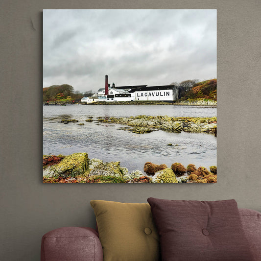 Lagavulin Distillery Soft Colour Premium Canvas 32"x32" / White Wrap