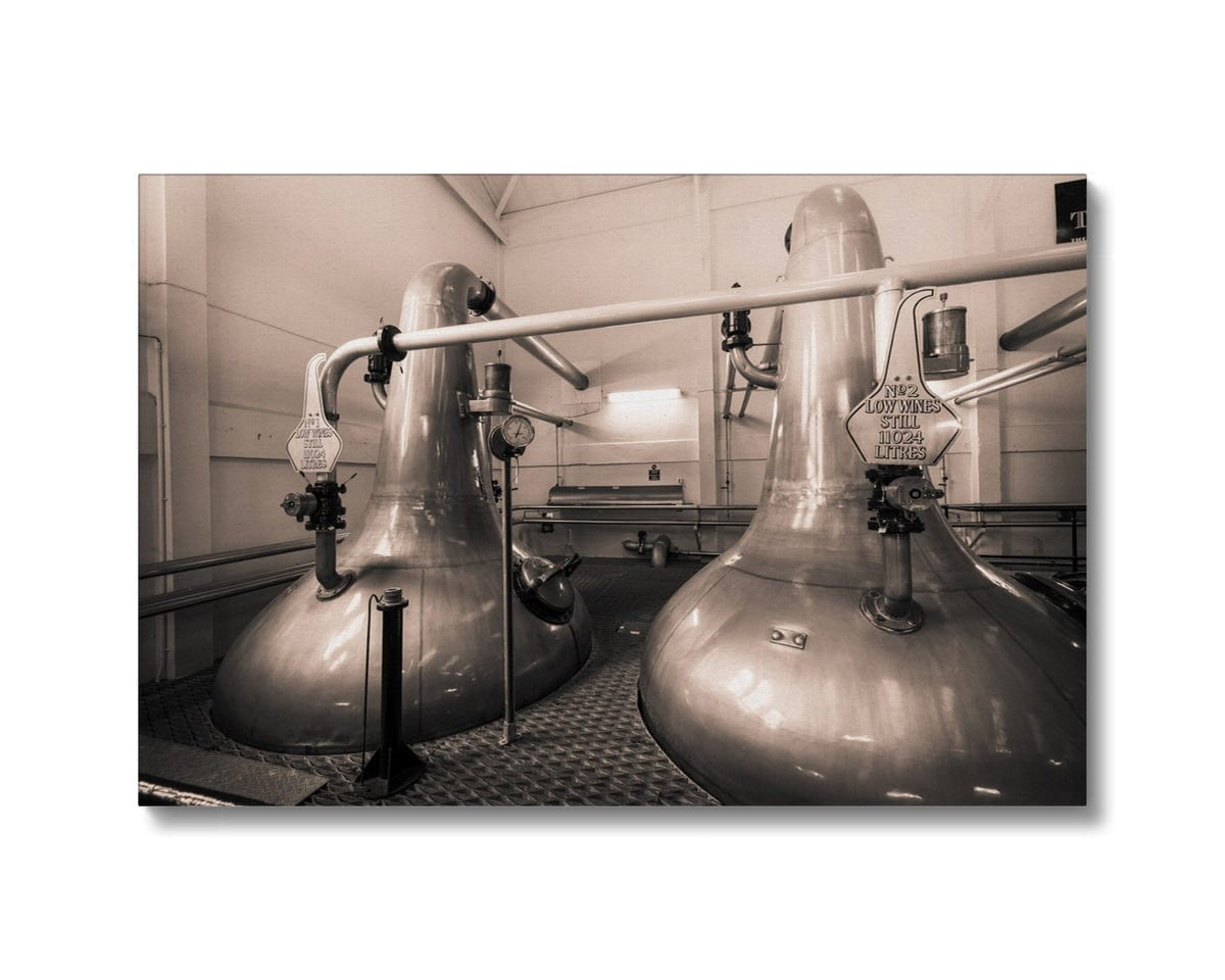 Low Wines 1 and 2 Talisker Golden Toned Premium Canvas 24"x16" / White Wrap by Wandering Spirits Global