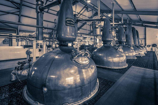 Spirit and Wash Stills Laphroaig Distillery Purple Toned Hahnemühle Photo Rag Print by Wandering Spirits Global