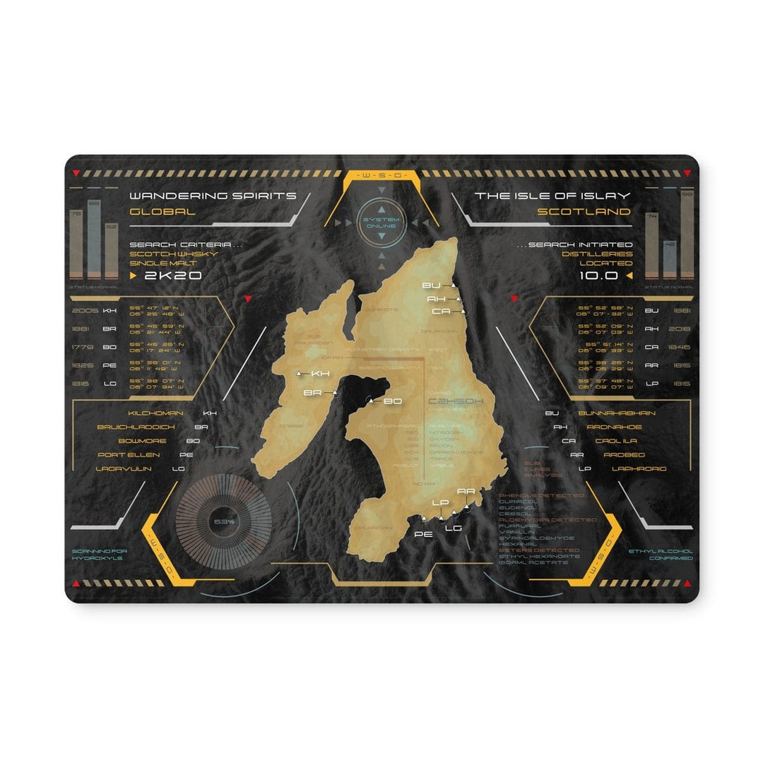 Islay Whisky Heads Up Display Map Placemat Single Placemat by Wandering Spirits Global