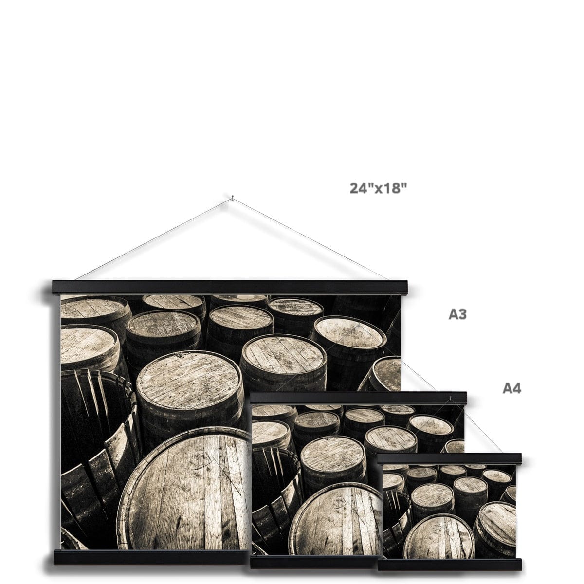 Dalmore Distillery Empty Casks Fine Art Print with Hanger by Wandering Spirits Global