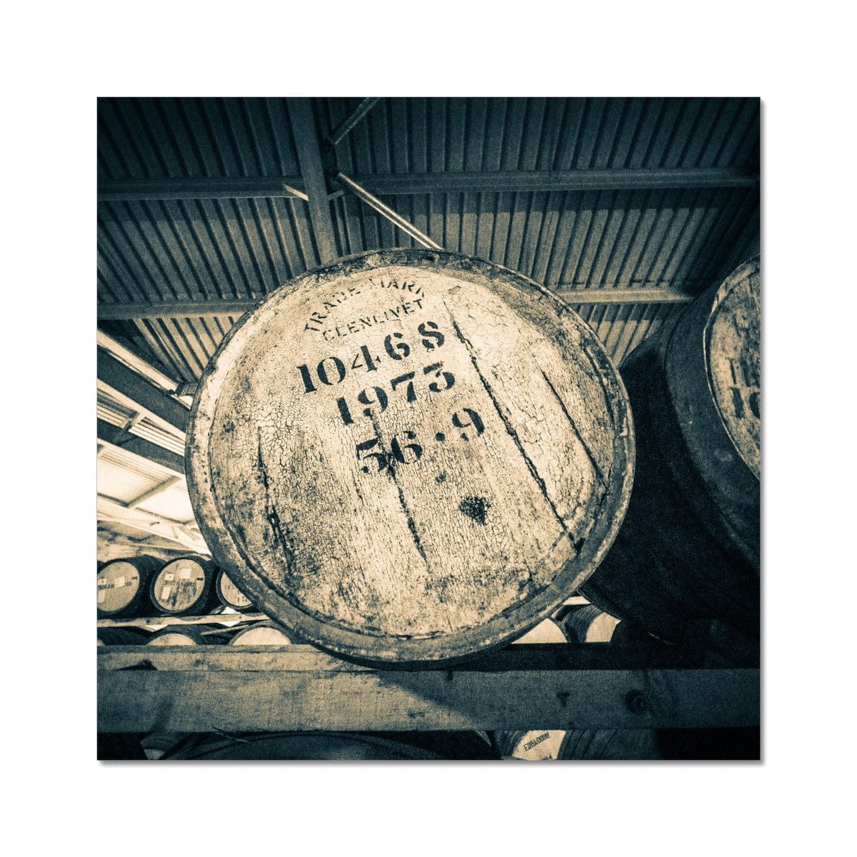 Glenlivet 1973 Cask Golden Toned C-Type Print 8"x8" by Wandering Spirits Global