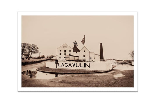 Lagavulin Distillery Sepia Toned Hahnemühle Photo Rag Print 18"x12" by Wandering Spirits Global