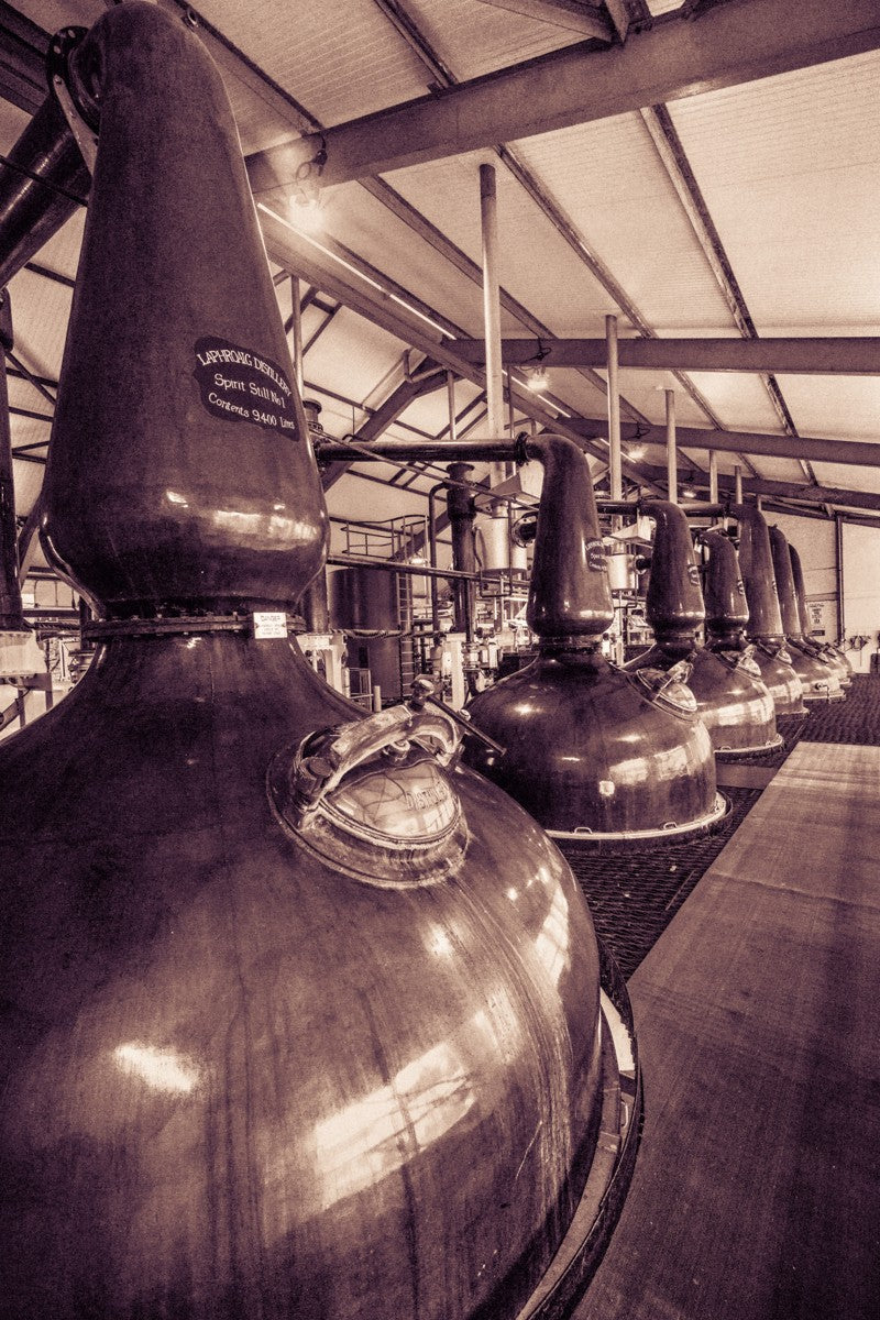 Spirit and Wash Stills Laphroaig Distillery Sepia Toned