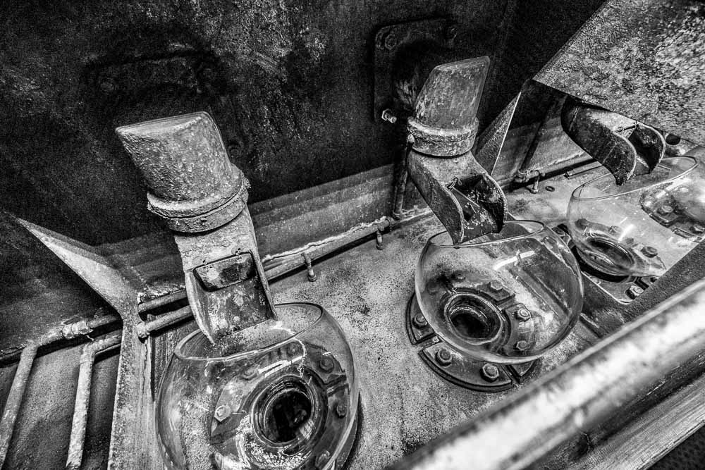 Low Wines Receiver Bowls Black And White Photograph