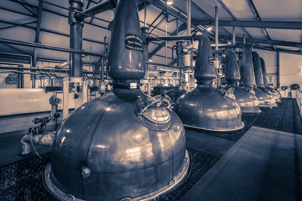 Laphroaig Distillery Purple Toned Photographs