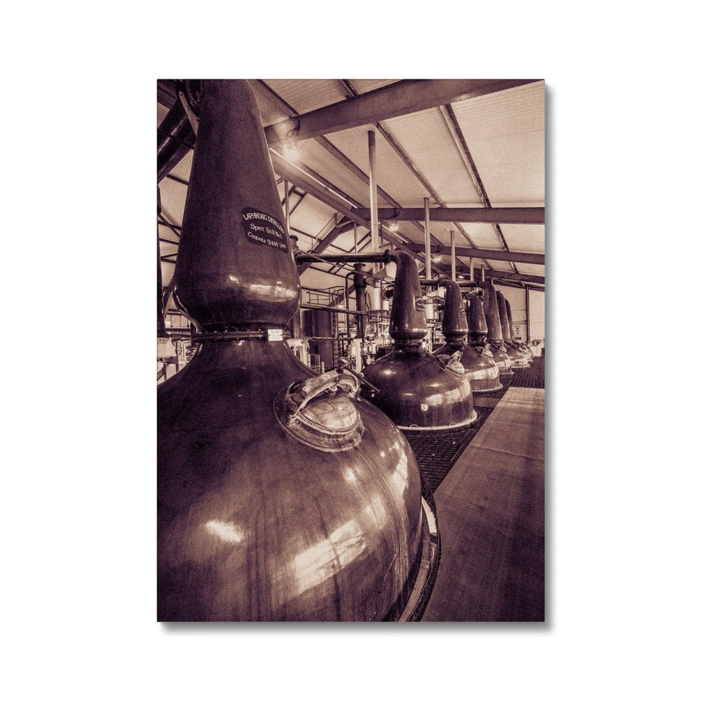 Spirit and Wash Stills Laphroaig Distillery Sepia Toned Canvas 20"x28" / White Wrap by Wandering Spirits Global