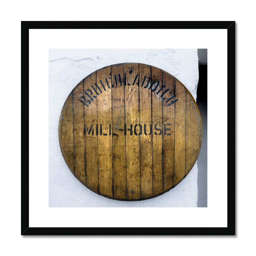 Bruichladdich Mill House Framed & Mounted Print 20"x20" / Black Frame by Wandering Spirits Global