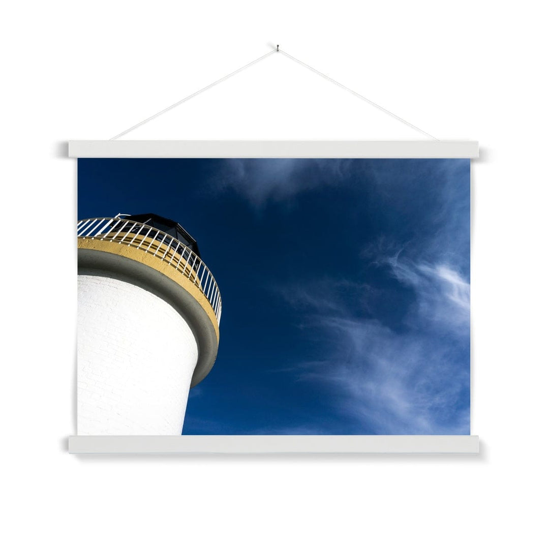 Port Charlotte Lighthouse Art Print with Hanger A3 Landscape / White Frame by Wandering Spirits Global