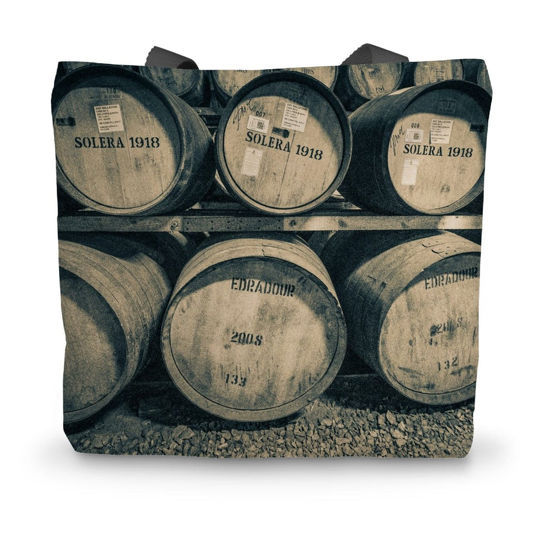 Edradour and Ballechin Casks Canvas Tote Bag 14"x18.5" by Wandering Spirits Global