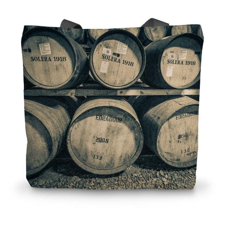 Edradour and Ballechin Casks Canvas Tote Bag 14"x18.5" by Wandering Spirits Global
