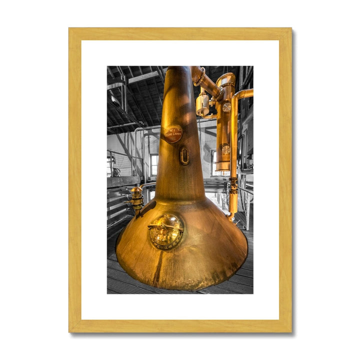 Bruichladdich Still No. 1 Antique Framed & Mounted Print A4 Portrait / Gold Frame by Wandering Spirits Global