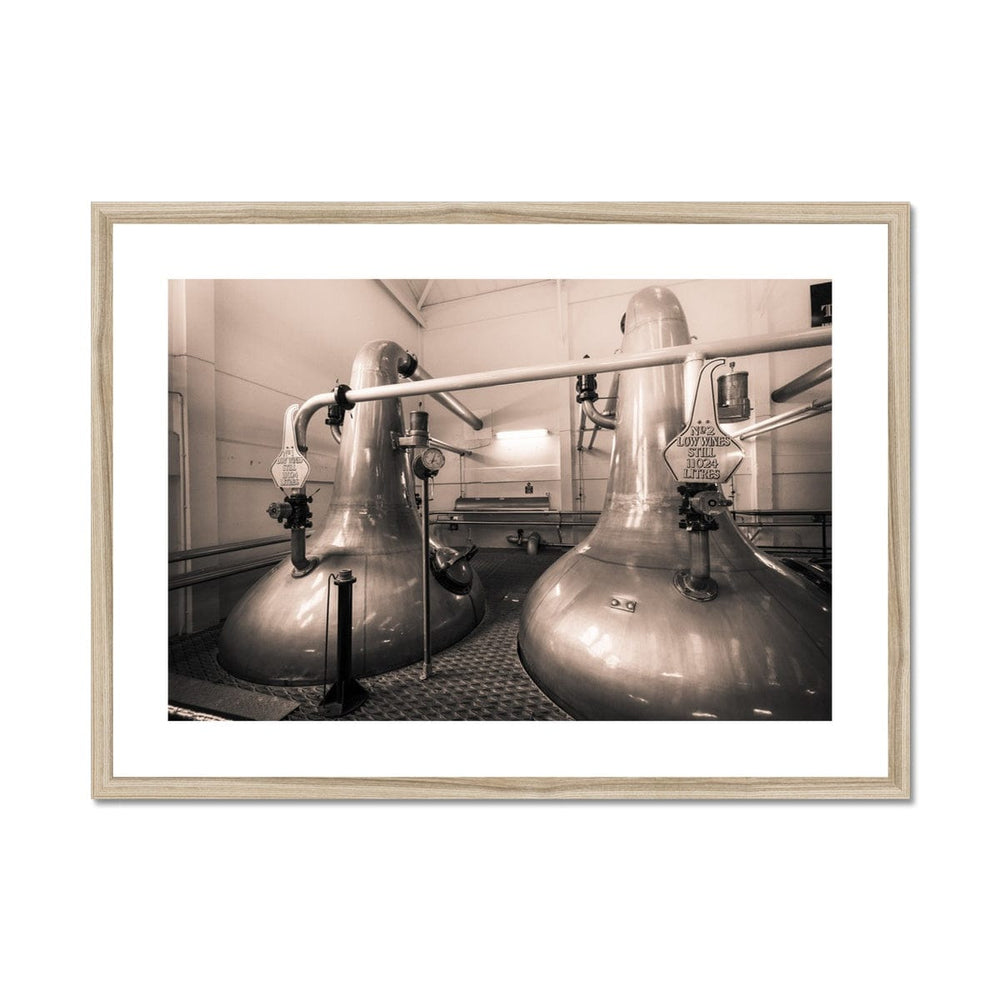 Low Wines 1 and 2 Talisker Golden Toned Framed & Mounted Print 28"x20" / Natural Frame by Wandering Spirits Global