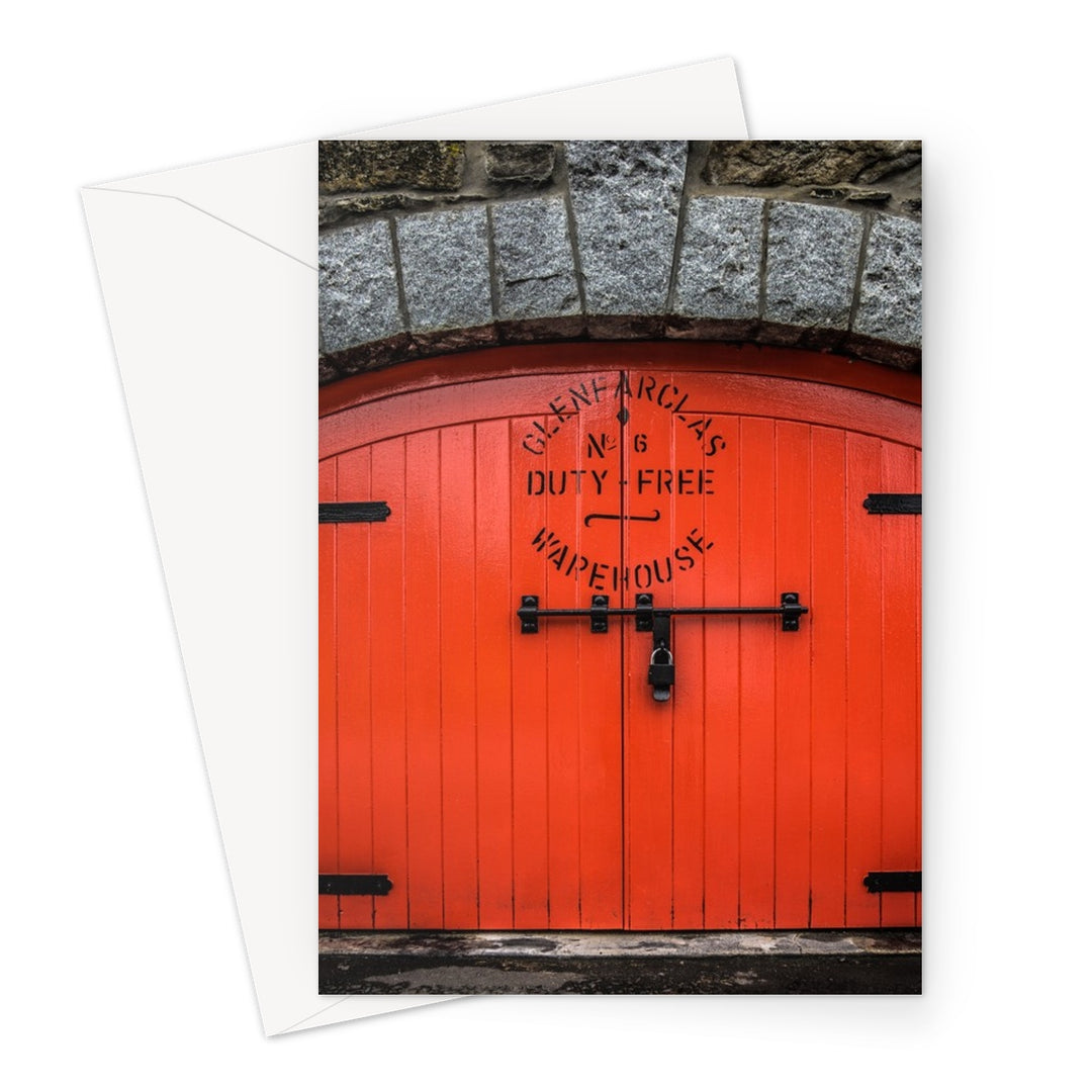 Glenfarclas Distillery Duty Free Warehouse 6 Greeting Card A5 Portrait / 1 Card by Wandering Spirits Global