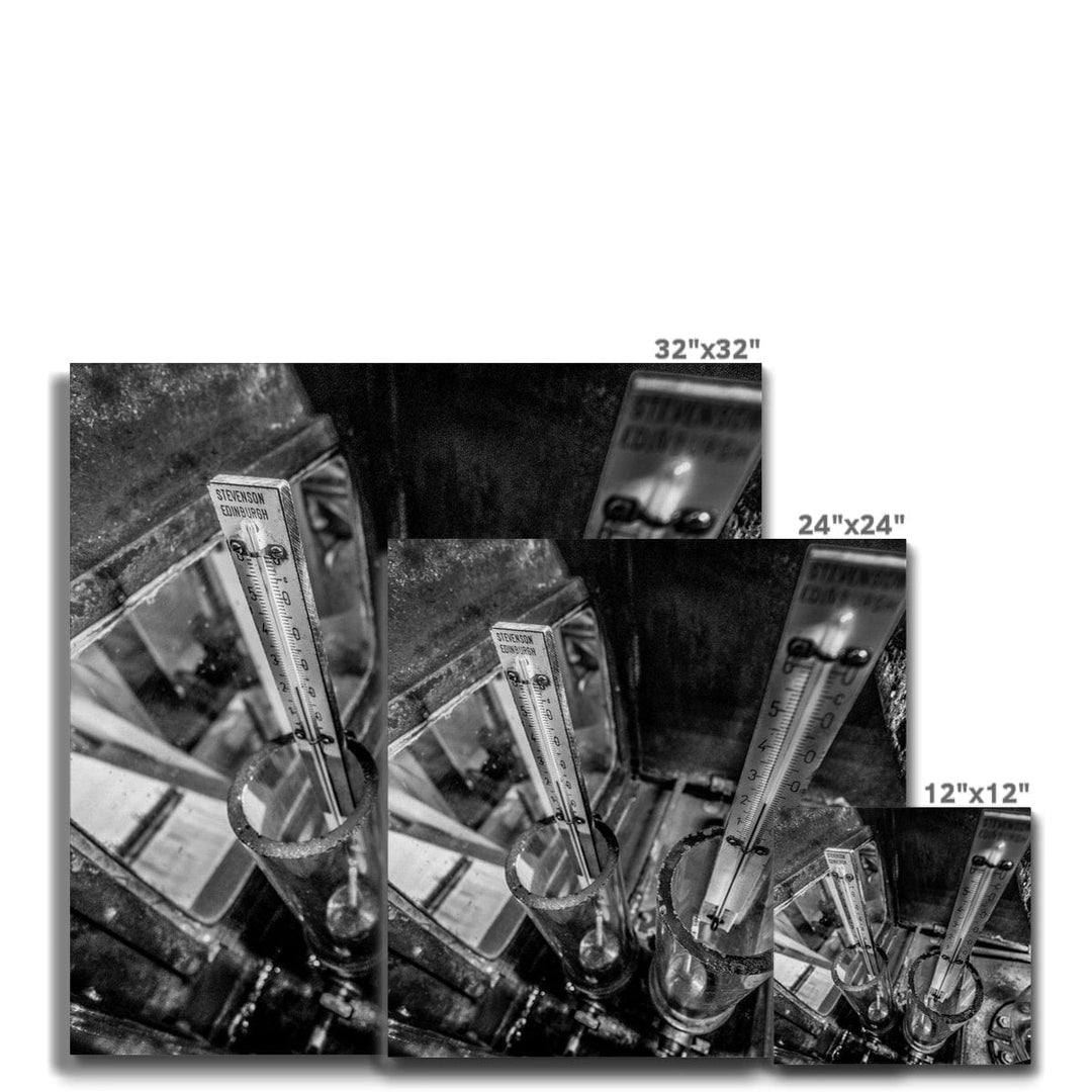 Distilling Thermometers Laphroaig Black and White Canvas by Wandering Spirits Global