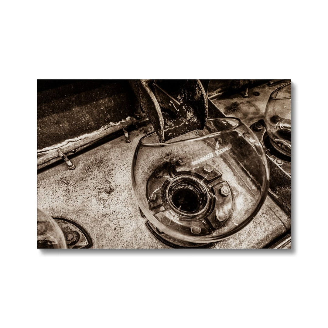 Low Wines from Wash Still No. 2 Laphroaig Sepia Toned Canvas 24"x16" / White Wrap by Wandering Spirits Global