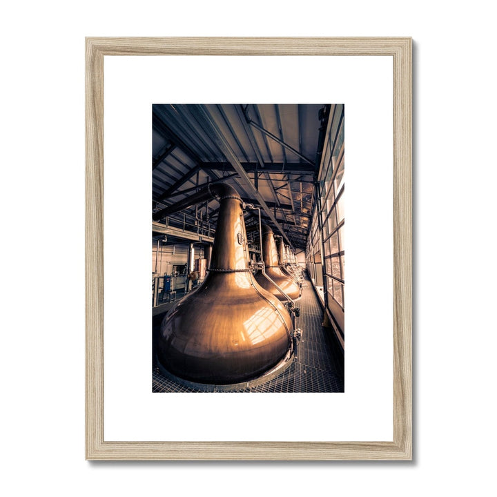 Glen Ord Distillery Stills Framed & Mounted Print A4 Portrait / Natural Frame by Wandering Spirits Global