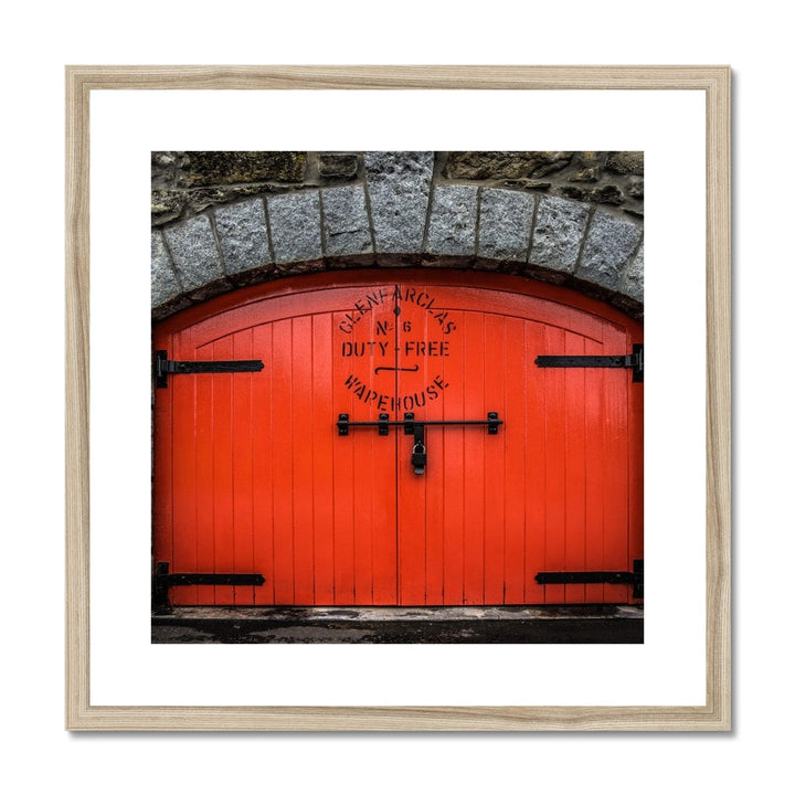 Glenfarclas Distillery Duty Free Warehouse 6 Framed & Mounted Print 20"x20" / Natural Frame by Wandering Spirits Global