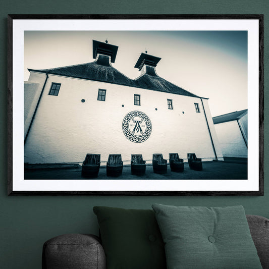 Ardbeg Distillery Pagoda Stacks Framed & Mounted Print 40"x28" / Black Frame