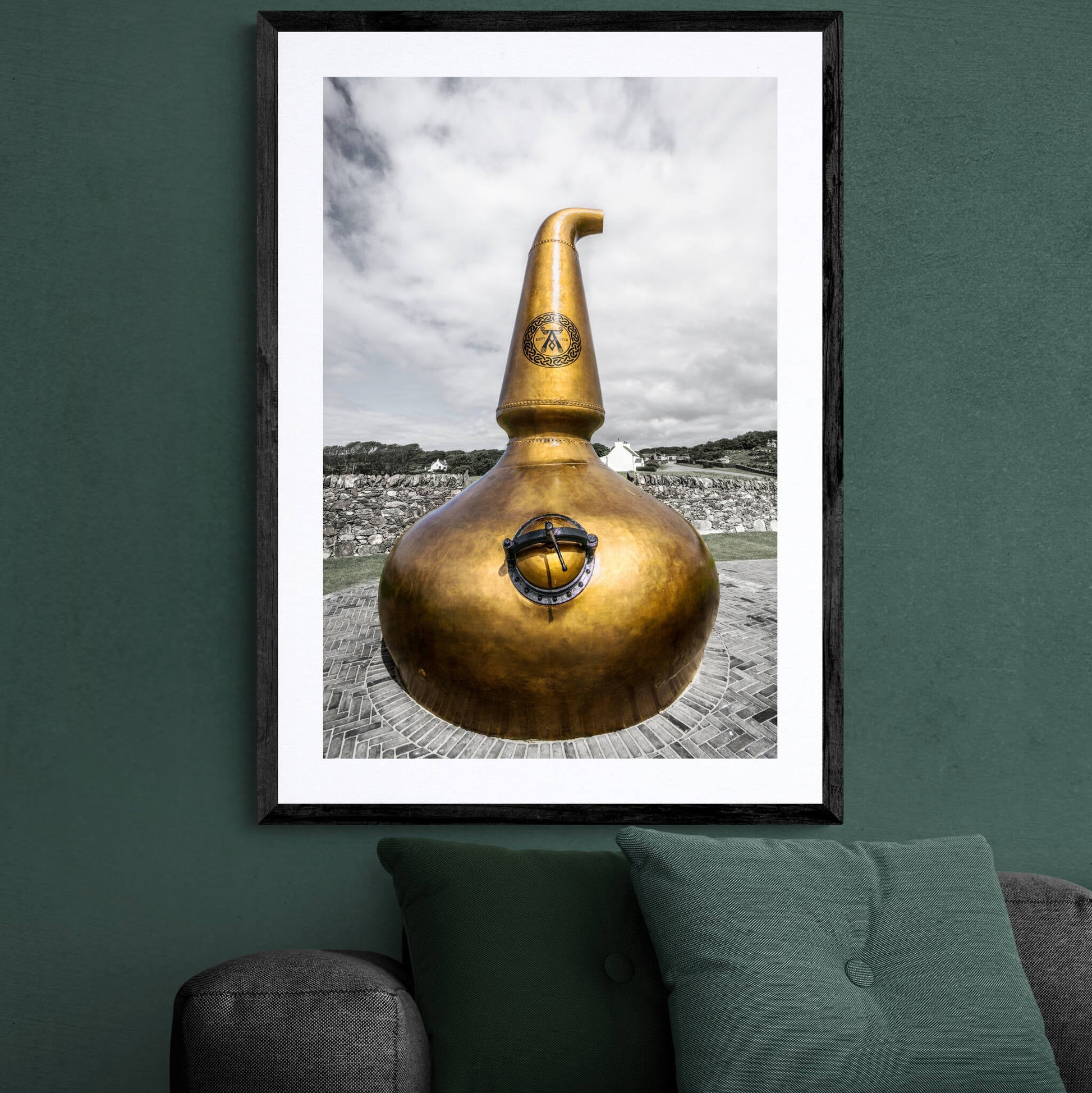 Ardbeg Still Garden Ornament Framed & Mounted Print 20"x28" / Black Frame