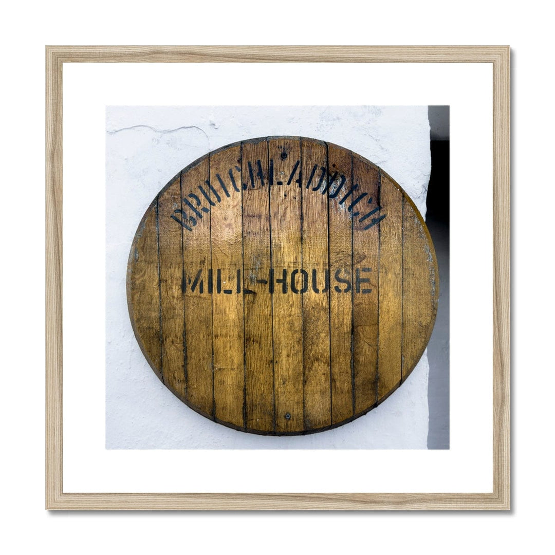 Bruichladdich Mill House Framed & Mounted Print 20"x20" / Natural Frame by Wandering Spirits Global