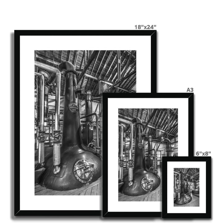 Bruichladdich No. 1 Still & Ugly Betty Black & White Framed & Mounted Print 6"x8" / Black Frame by Wandering Spirits Global