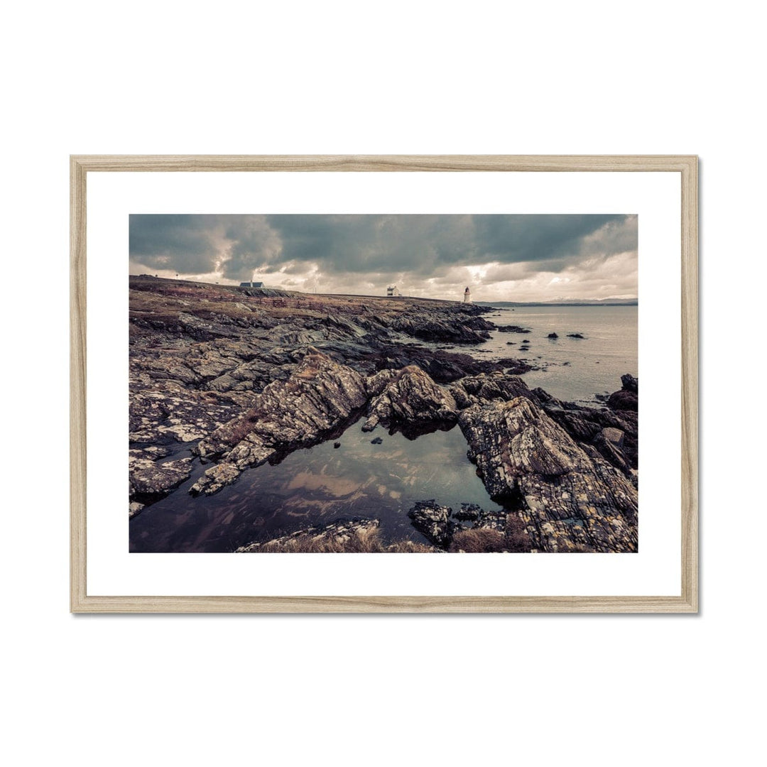 Loch Indaal Islay Winter Framed & Mounted Print 28"x20" / Natural Frame by Wandering Spirits Global
