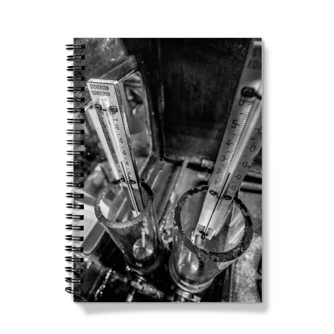 Distilling Thermometers Laphroaig Black and White Notebook A5 / Graph by Wandering Spirits Global