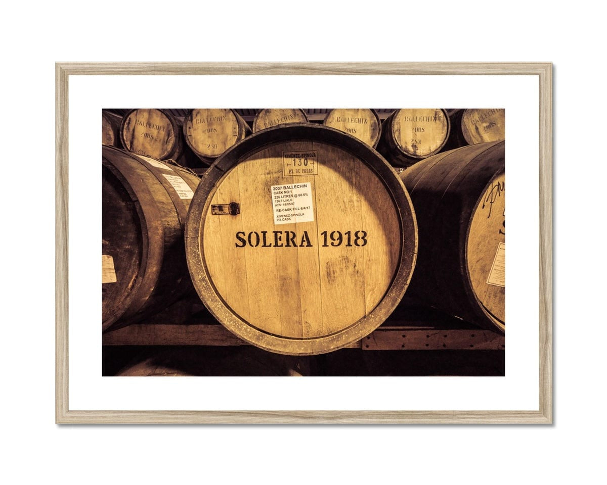 Ballechin 2007 Solera Cask Framed & Mounted Print 28"x20" / Natural Frame by Wandering Spirits Global