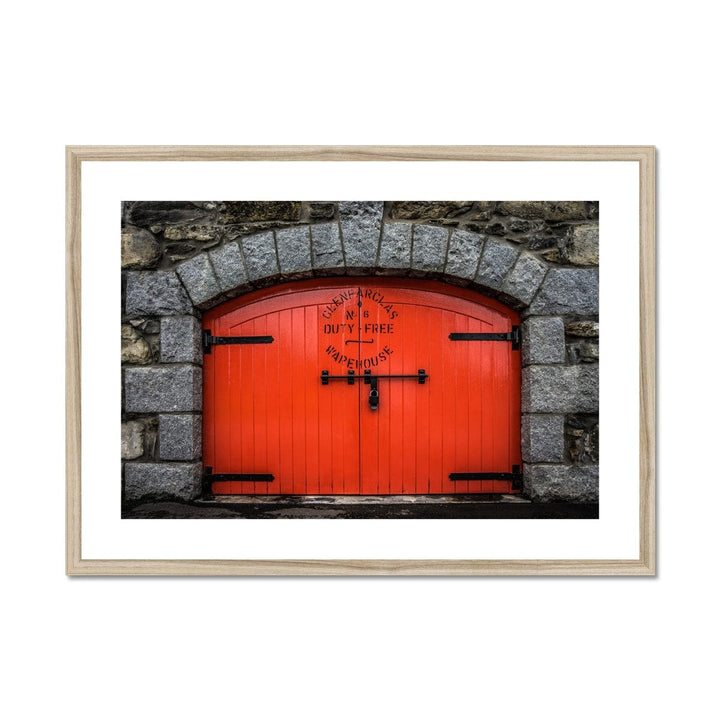 Glenfarclas Distillery Duty Free Warehouse 6 Framed & Mounted Print 28"x20" / Natural Frame by Wandering Spirits Global