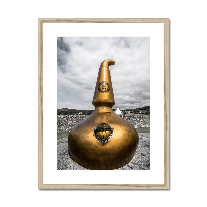 Ardbeg Still Garden Ornament Framed & Mounted Print A4 Portrait / Natural Frame by Wandering Spirits Global