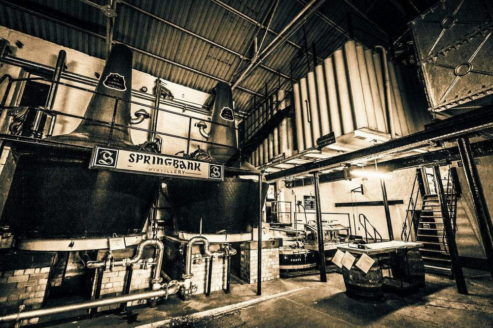 Springbank Distillery Black and White Hahnemühle Photo Rag Print by Wandering Spirits Global