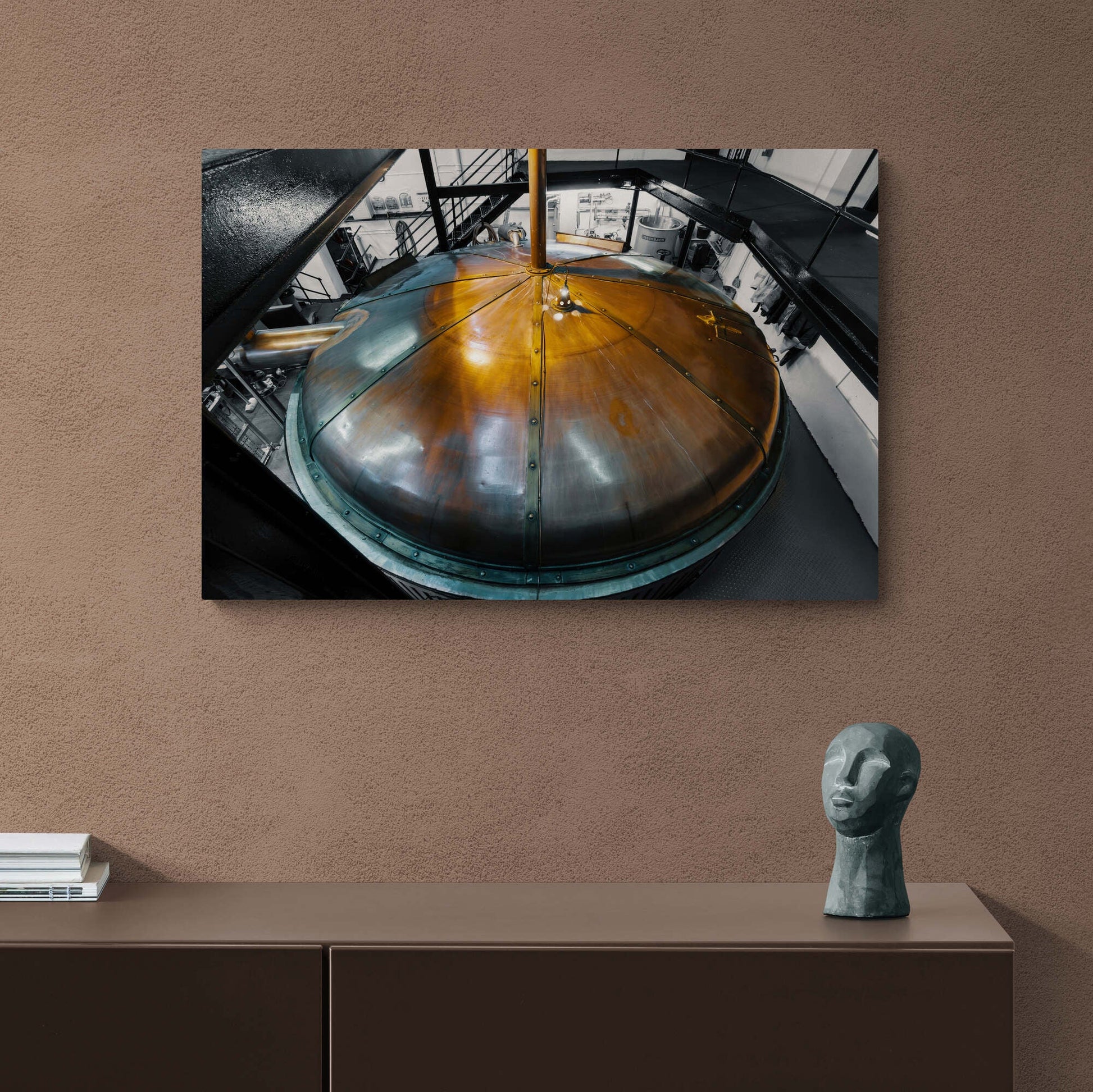 Bowmore Copper Top Mash Tun Canvas 30"x20" / White Wrap