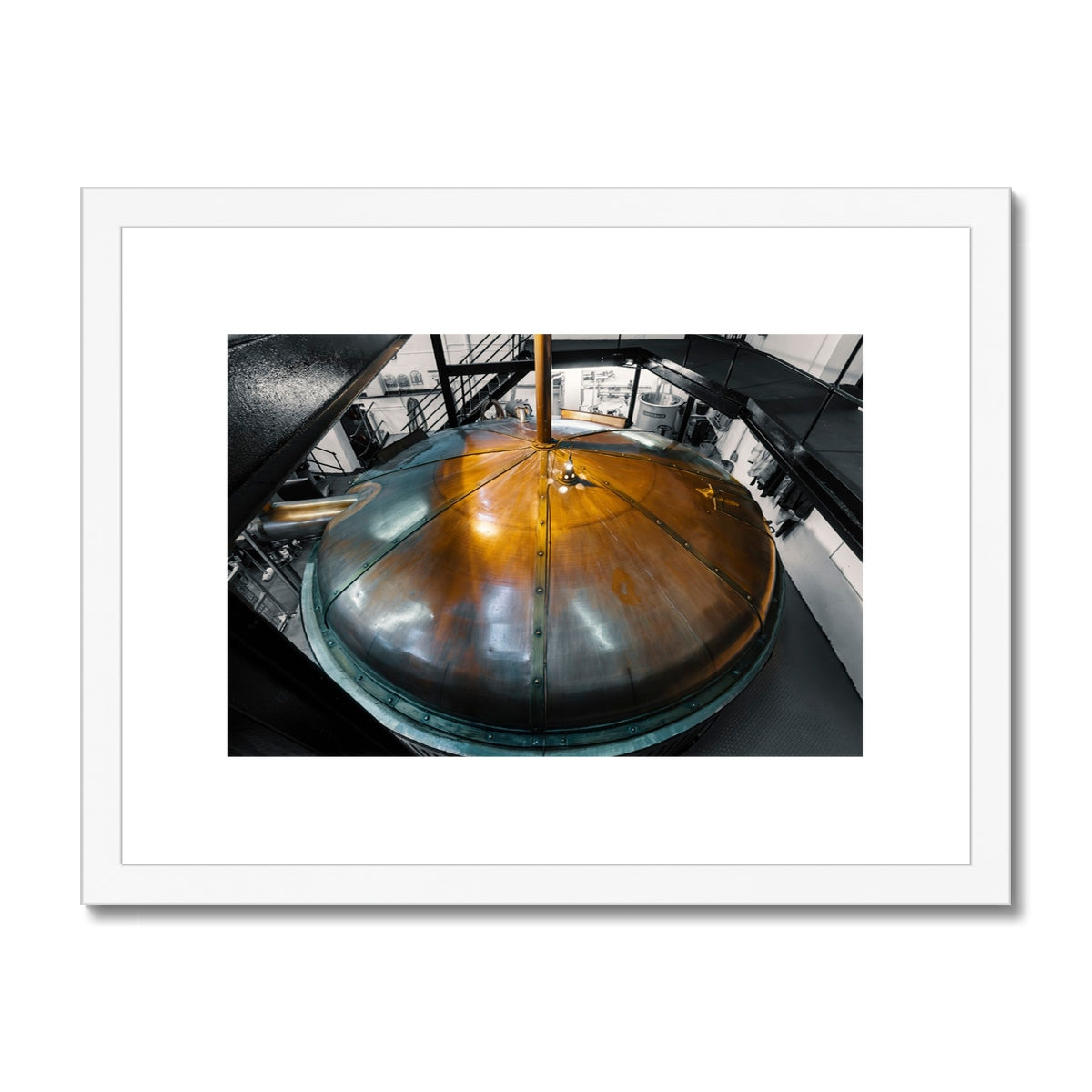 Bowmore Copper Top Mash Tun Framed & Mounted Print 16"x12" / White Frame