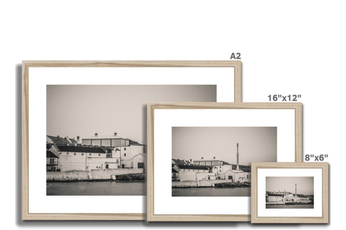 Bowmore Distillery Black and White Framed & Mounted Print
