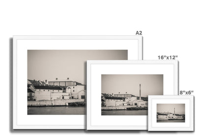 Bowmore Distillery Black and White Framed & Mounted Print