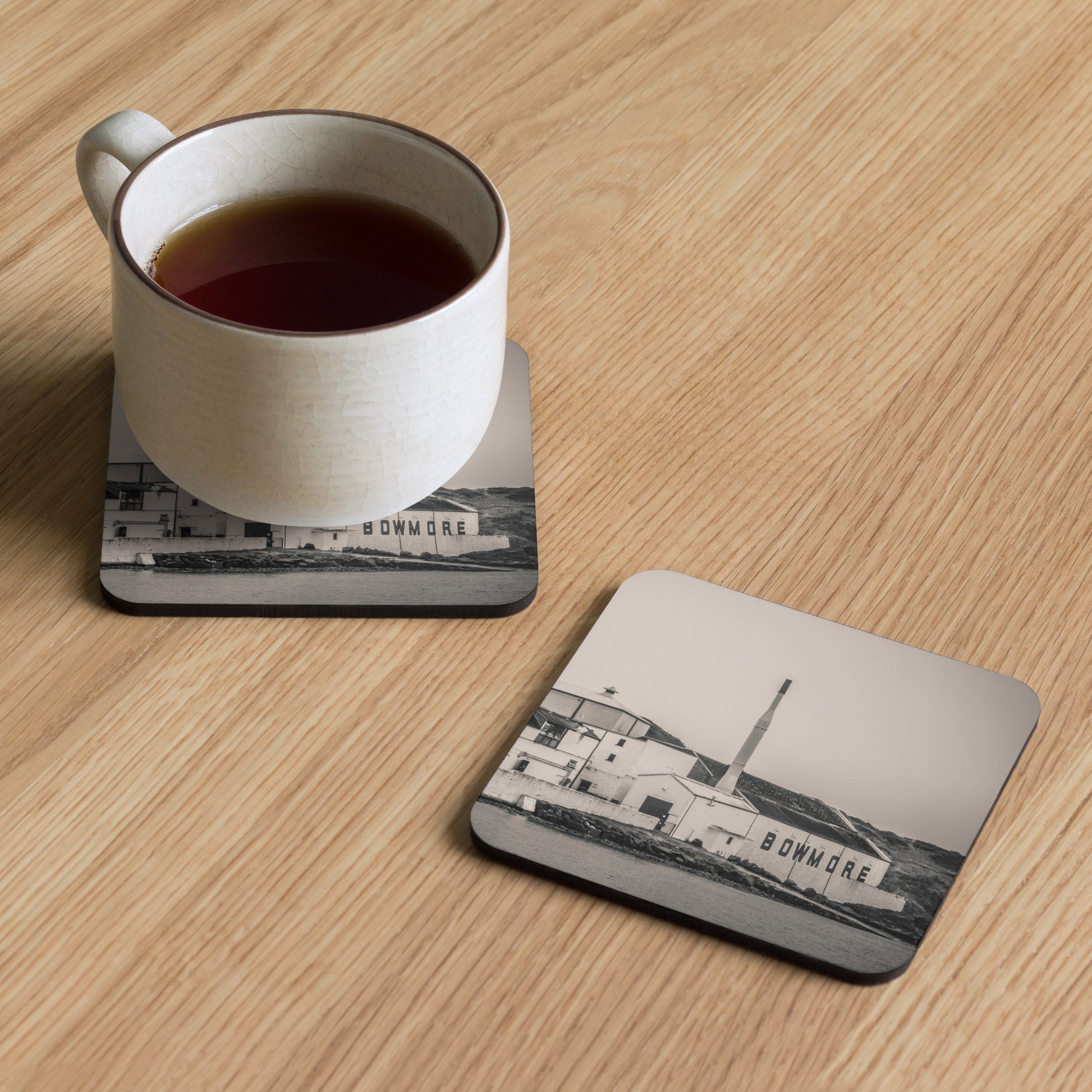 Bowmore Distillery Black White Coaster