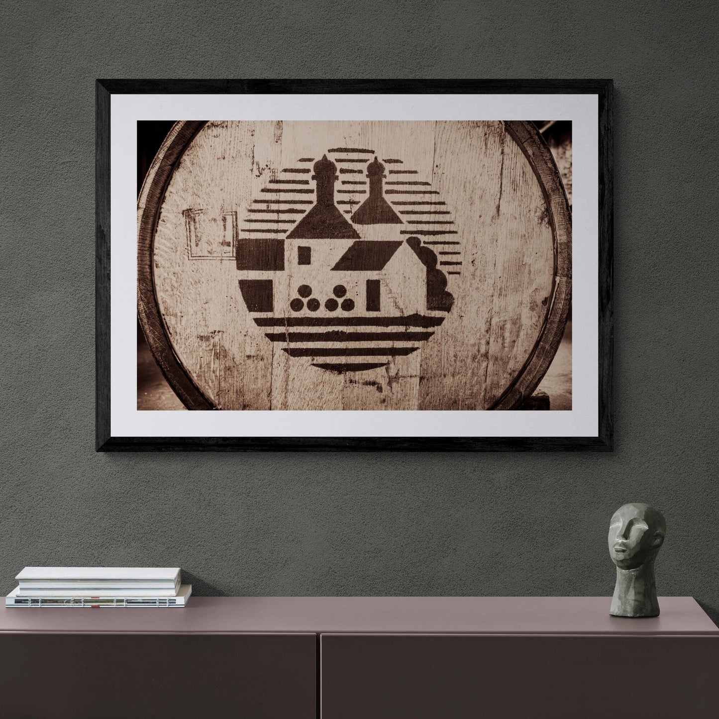 Bowmore Distillery Cask Framed & Mounted Print 36"x24" / Black Frame