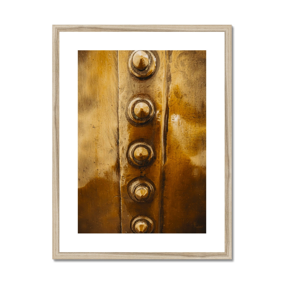 Bowmore Distillery Copper Kettle Rivets Framed & Mounted Print 18"x24" / Natural Frame