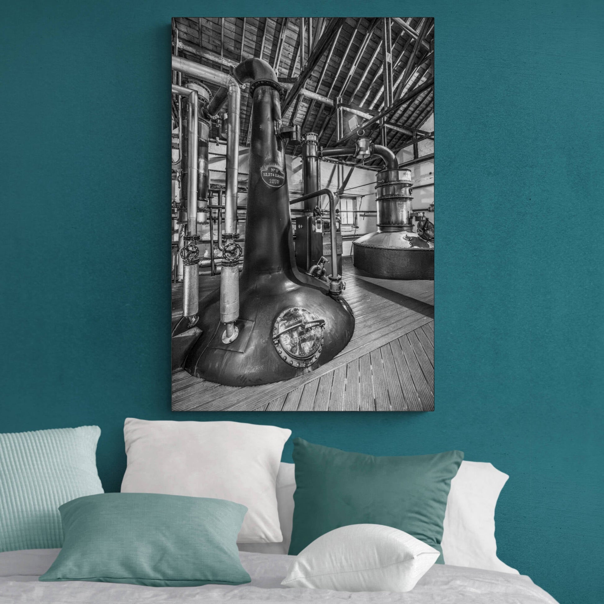 Bruichladdich No 1 Still & Ugly Betty Black & White Canvas 24"x36" / White Wrap