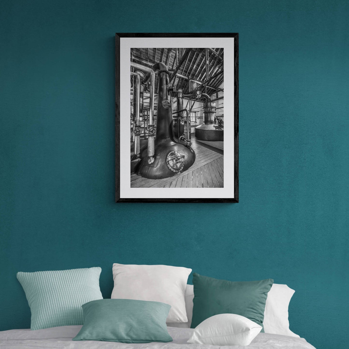 Bruichladdich No. 1 Still & Ugly Betty Black & White Framed & Mounted Print 18"x24" / Black Frame
