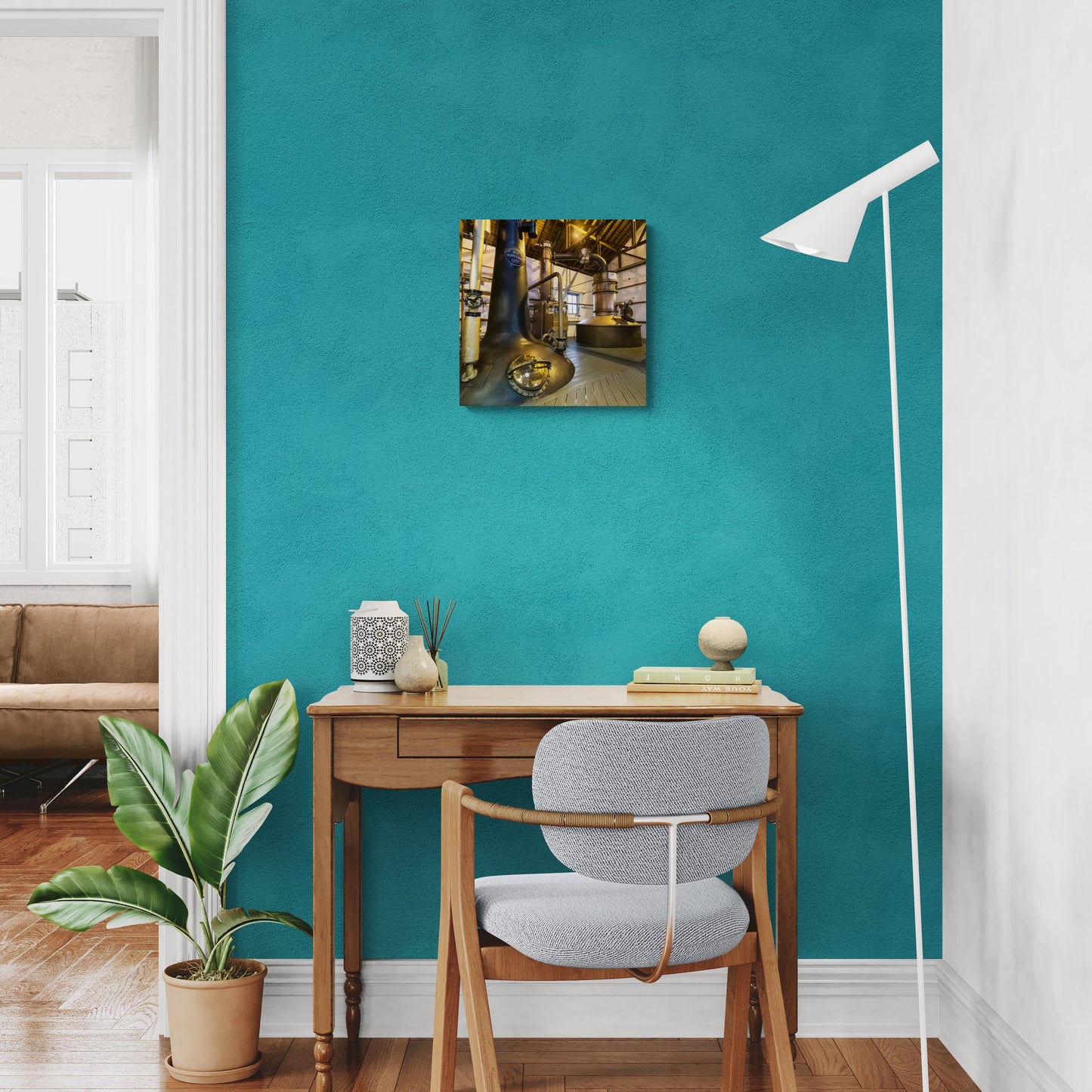 Bruichladdich Still No 1 and Ugly Betty Colour Canvas 16"x16" / White Wrap