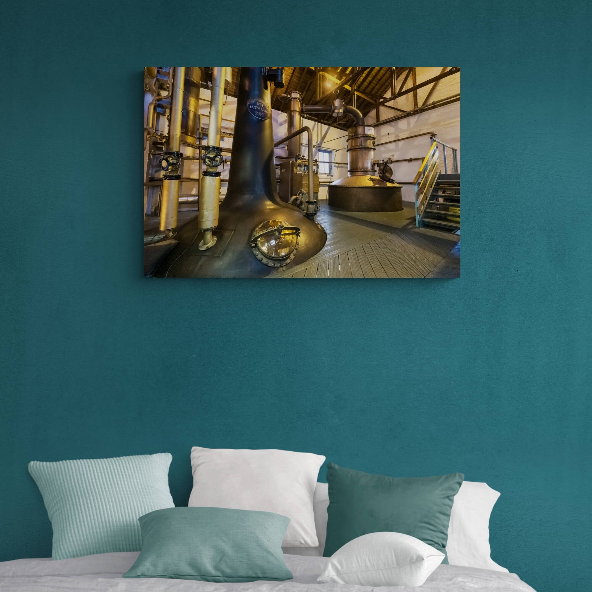 Bruichladdich Still No 1 and Ugly Betty Colour Canvas 36"x24" / White Wrap