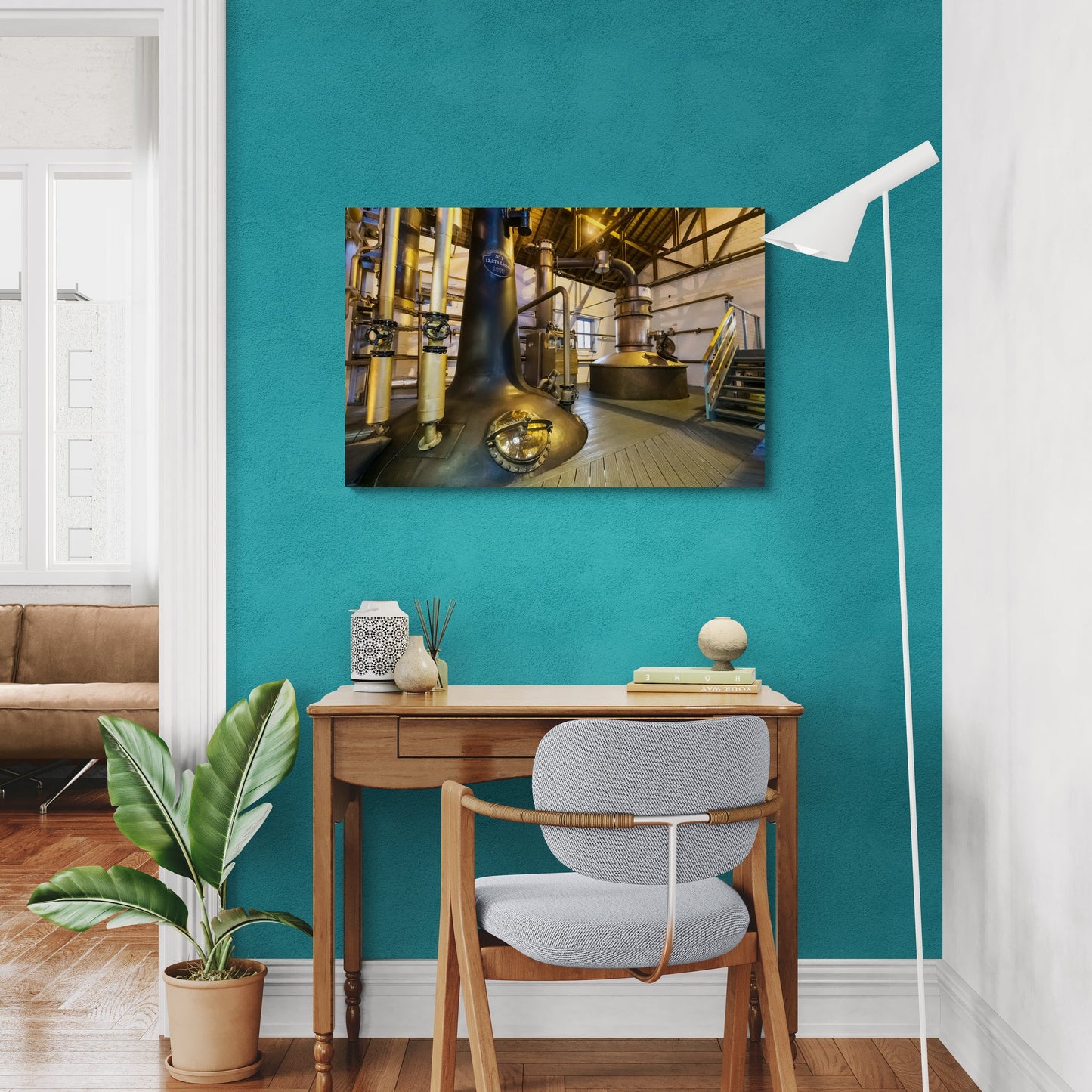 Bruichladdich Still No 1 and Ugly Betty Colour Canvas 36"x24" / White Wrap