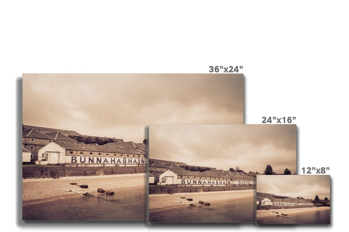 Bunnahabhain Distillery Warehouse Soft Colour Canvas by Wandering Spirits Global