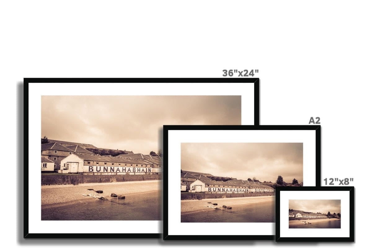Bunnahabhain Distillery Warehouse Soft Colour Framed & Mounted Print by Wandering Spirits Global