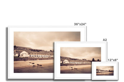 Bunnahabhain Distillery Warehouse Soft Colour Framed & Mounted Print by Wandering Spirits Global