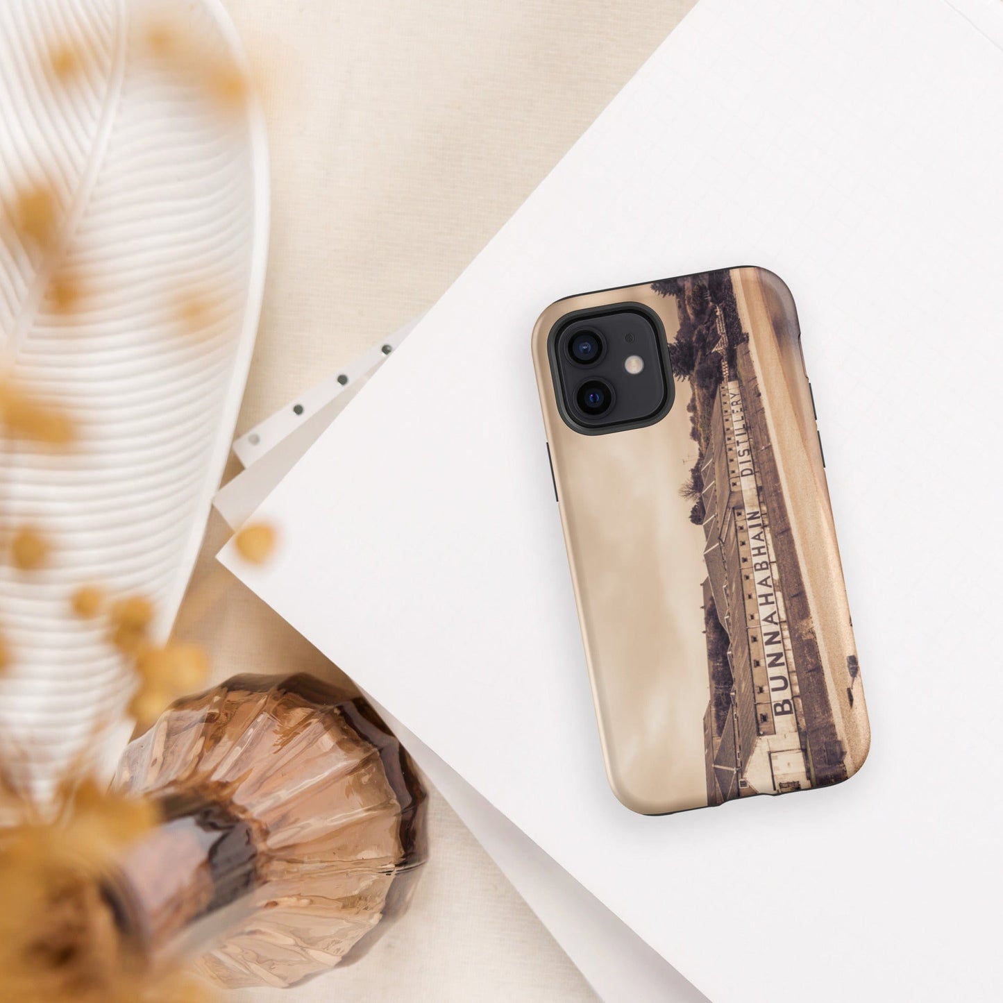 Bunnahabhain Distillery Warehouse Tough iPhone Case Matte / iPhone 12 by Wandering Spirits Global